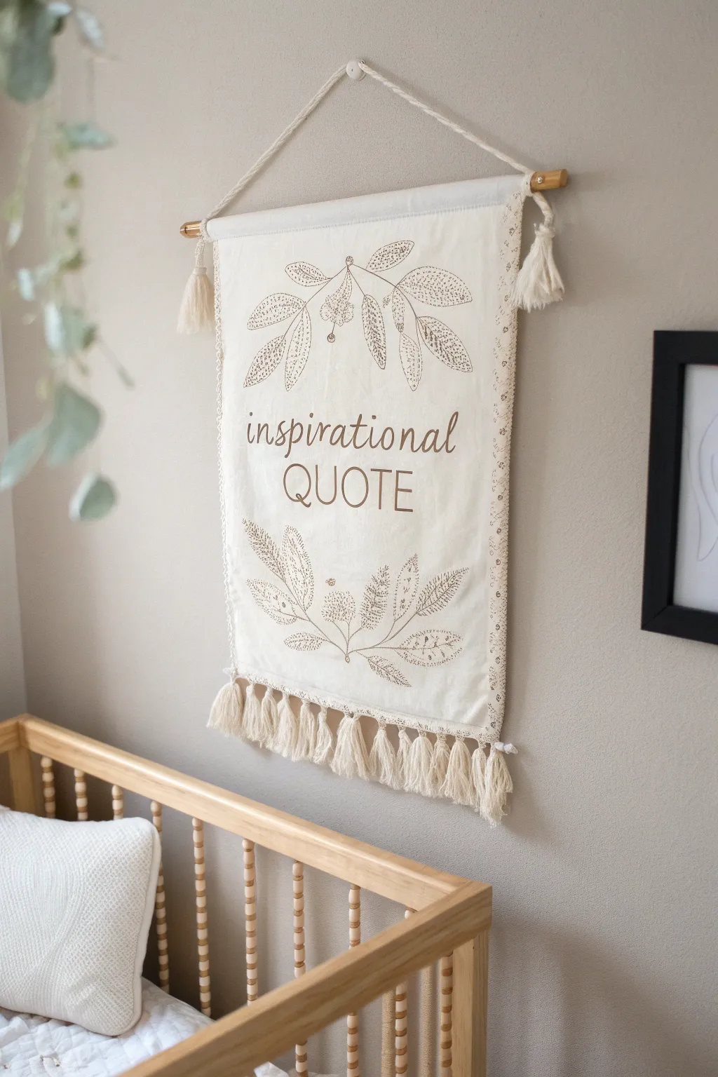 Add a touch of cozy elegance to your nursery with handcrafted fabric wall art that speaks from the heart.