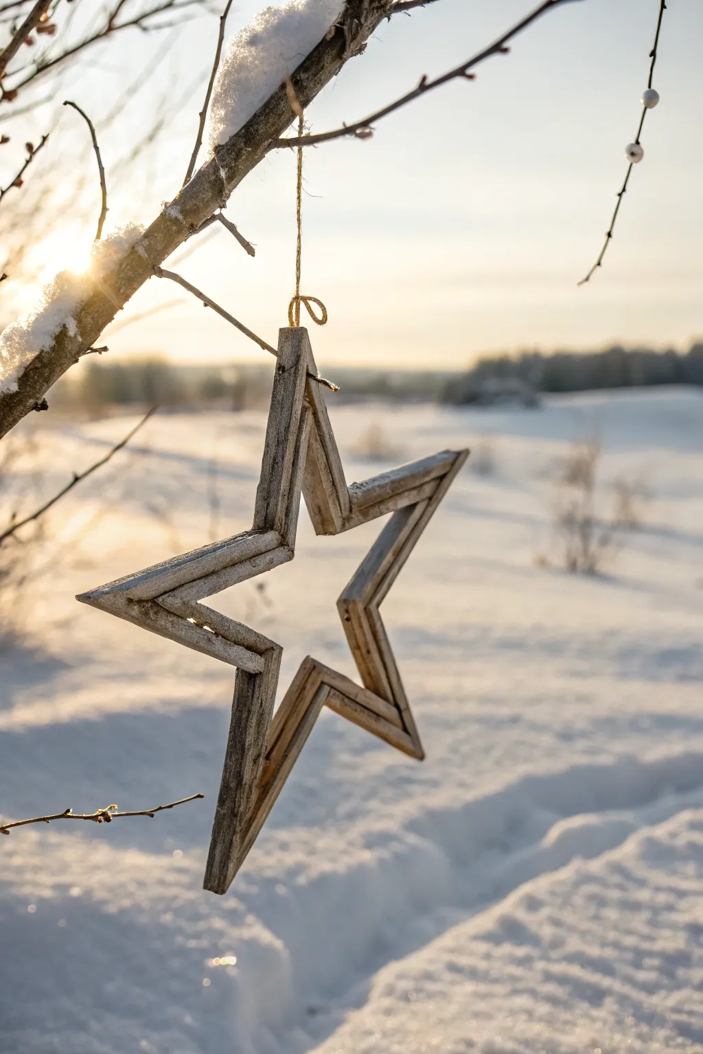 Embrace the charm of simplicity with this rustic yardstick star, adding a touch of nostalgia to your outdoor Christmas decor.