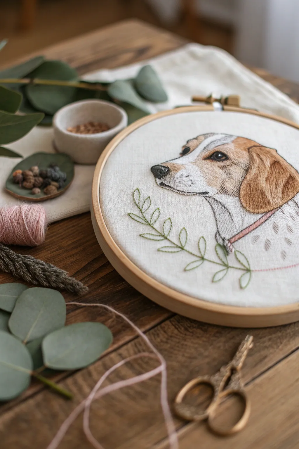 Capture the beauty of personalized craftsmanship with a custom embroidered portrait.