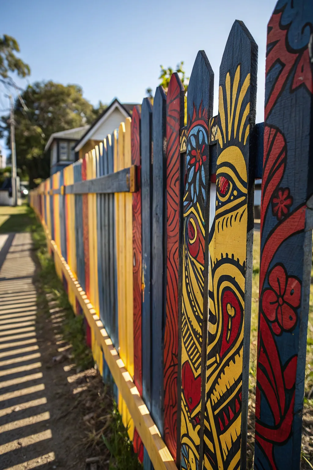 Transform your fence into a canvas of creativity with bold mural art!