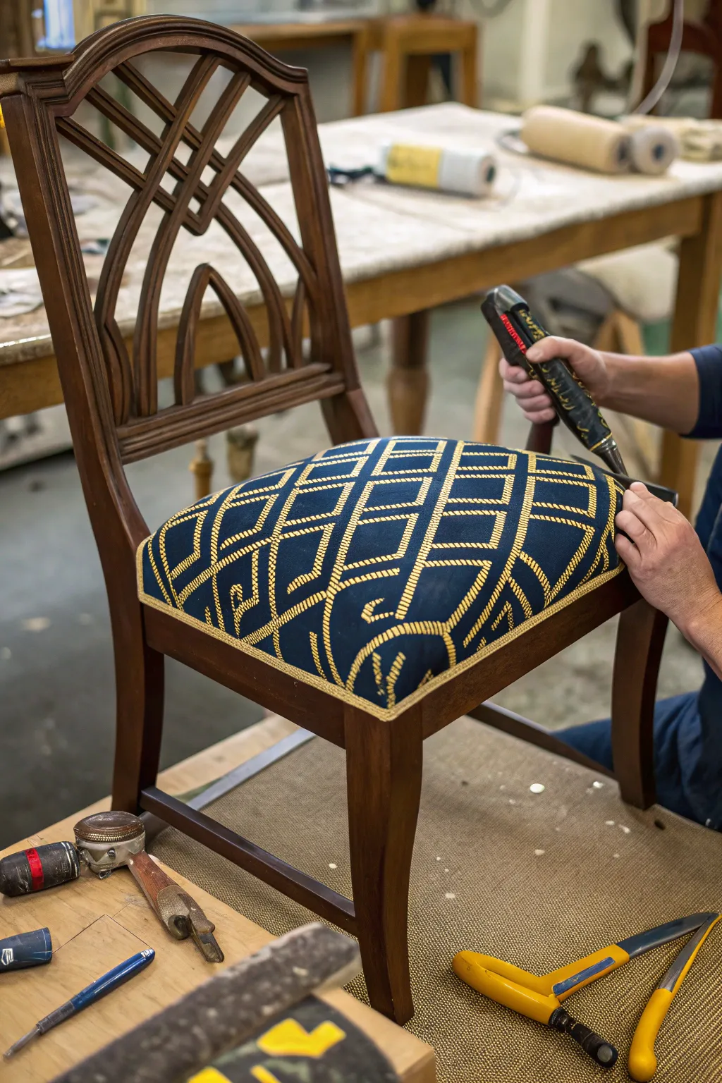 Transform your dining space with a touch of craftsmanship: Reupholster for a bold new look!
