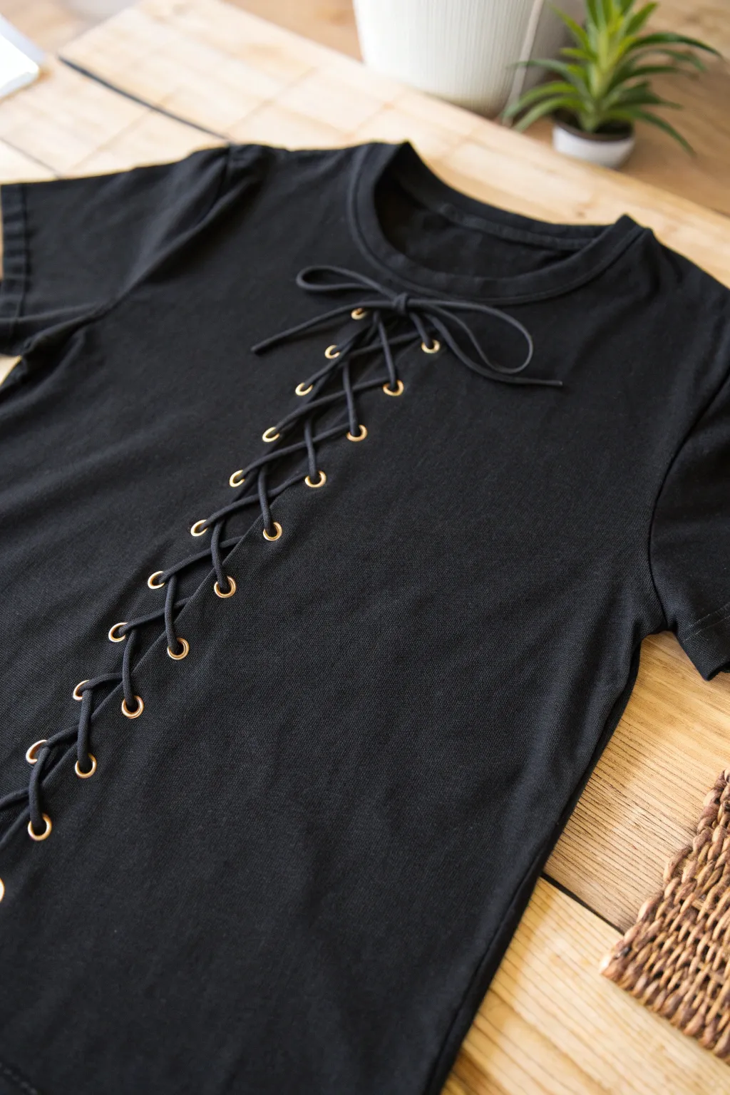 Give your tee a punk rock edge with stylish side ties! 🌿✨ #CraftedWithLove