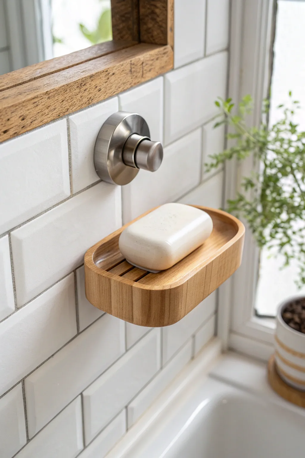 Elevate your shower space with this chic and functional magnetic soap holder—where minimalist design meets boho flair.