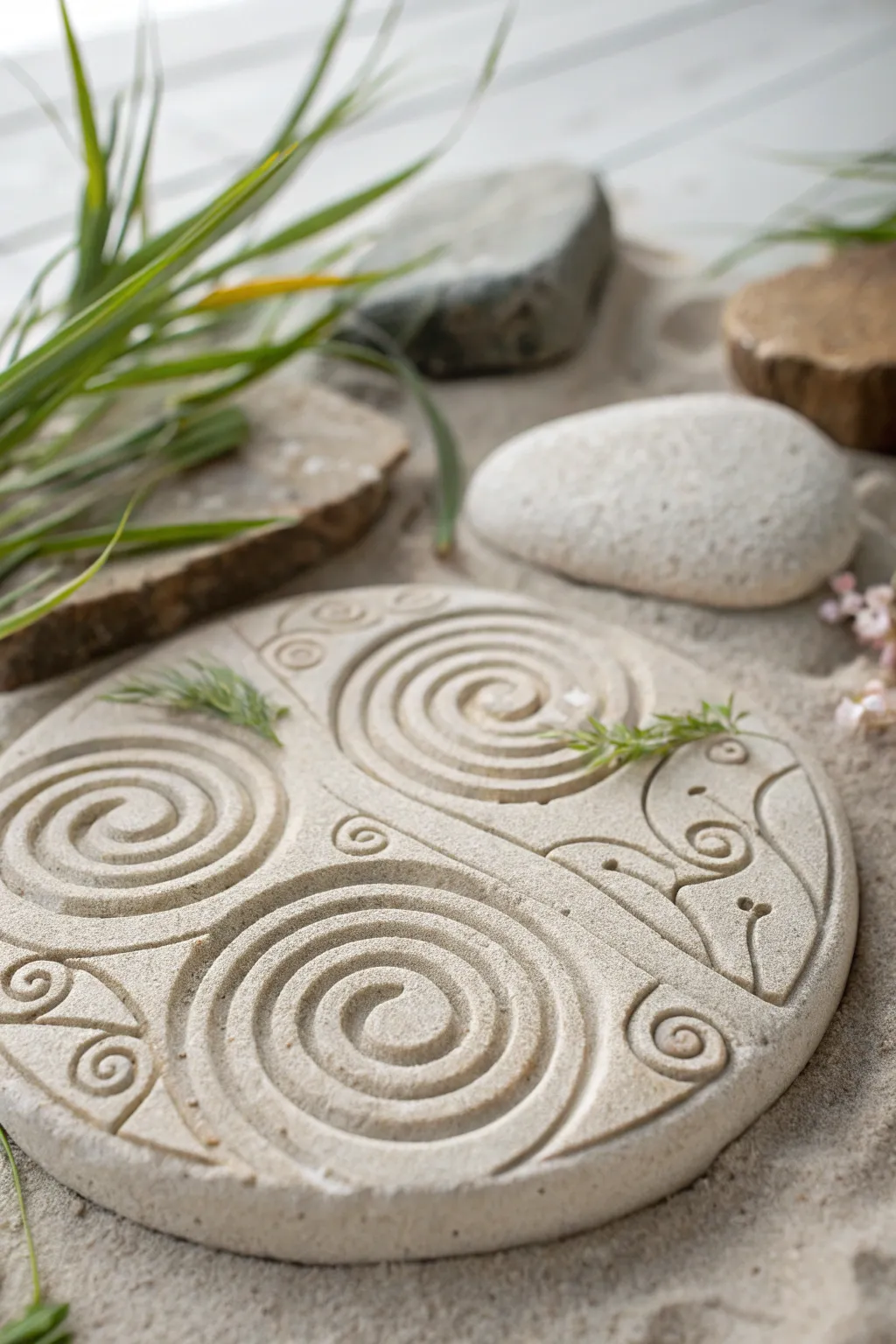 Craft your path with textured sand impressions – where simplicity meets artistry.