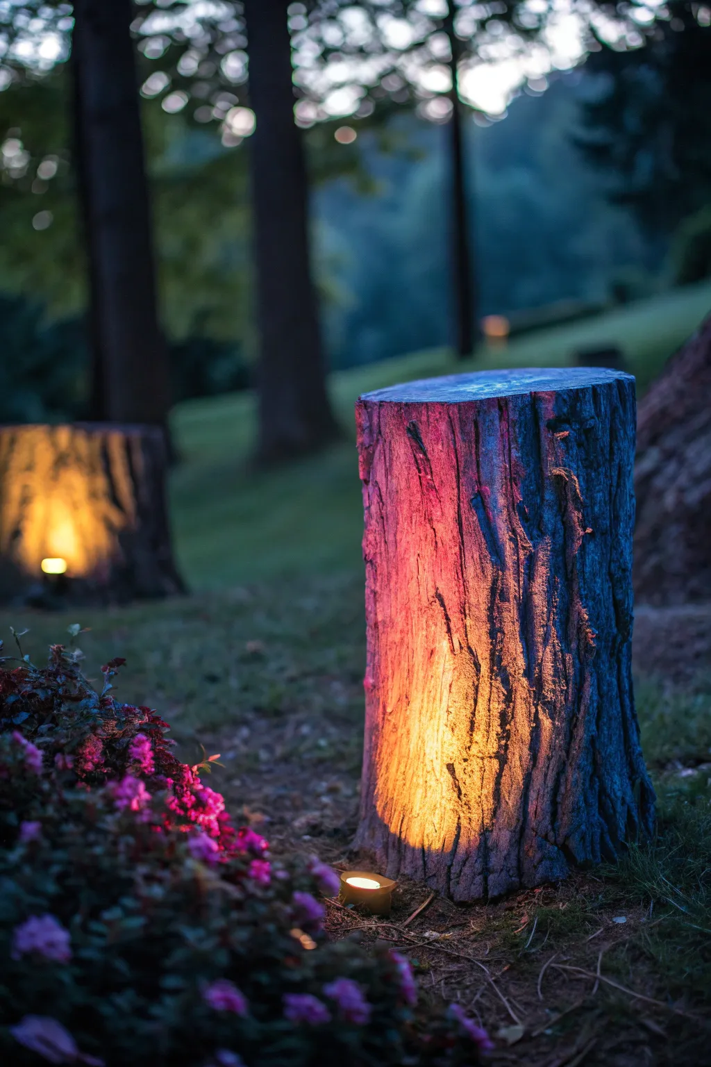 Transform your garden into an enchanted forest with this stunning tree stump light.