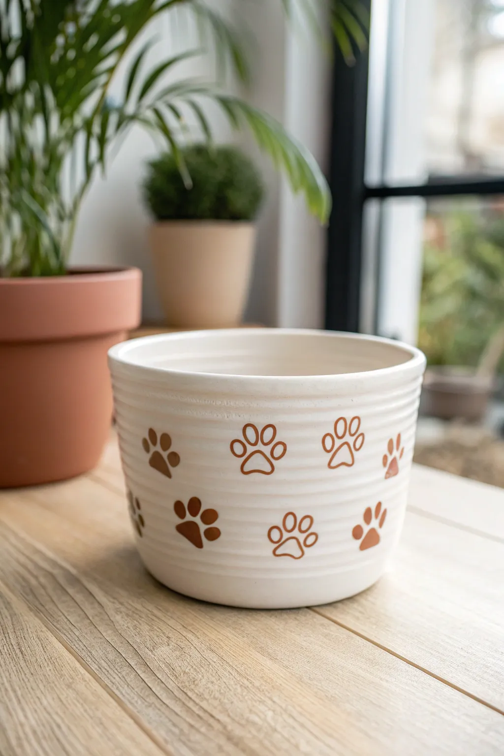 Add a playful touch to your decor with charming paw print planters!