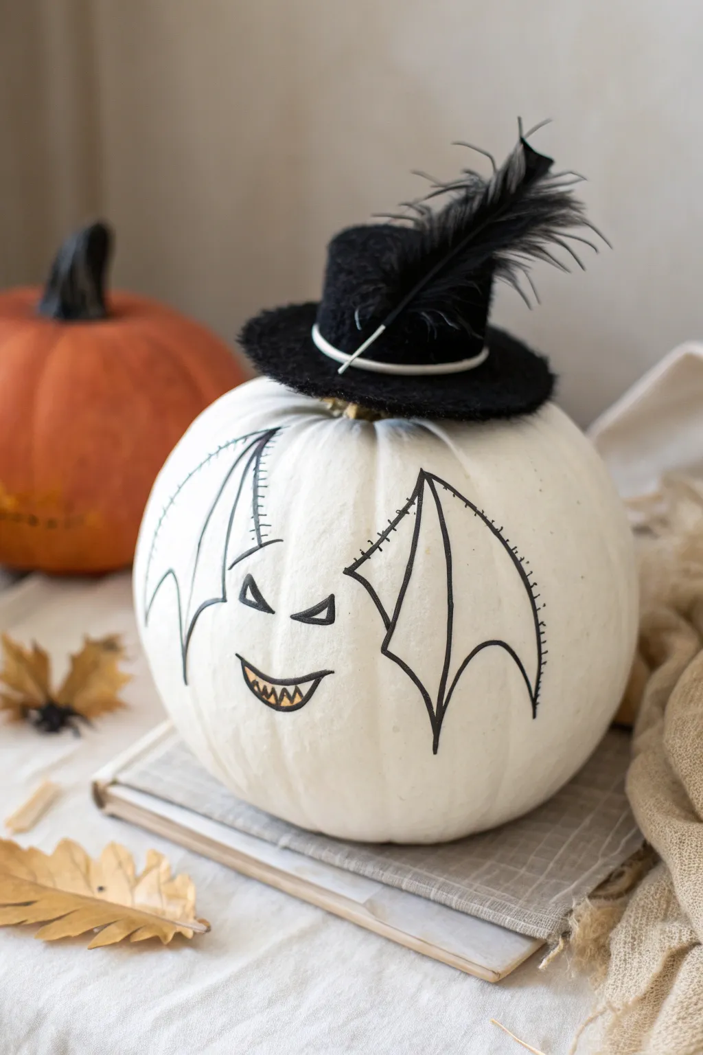 Elevate your Halloween decor with Dracula's dapper touch—minimalist elegance meets spooky sophistication!