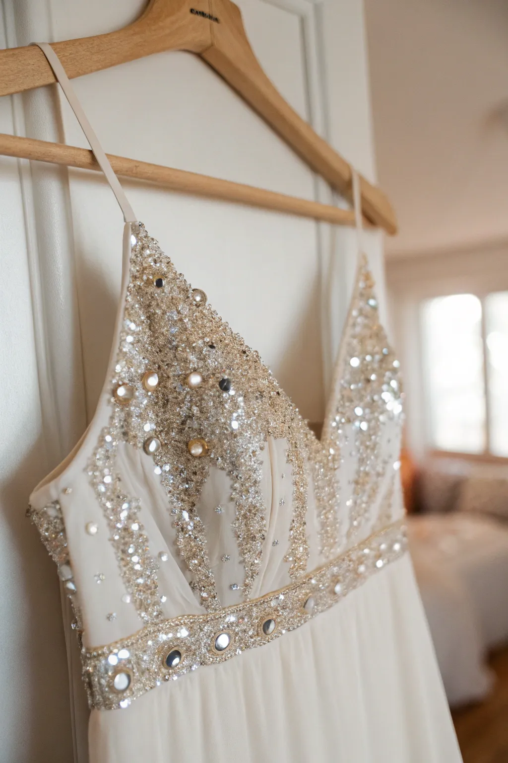 Illuminate your style with dazzling sequin panels, where elegance meets simplicity.