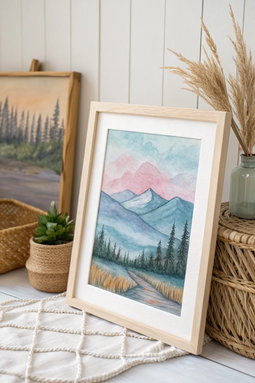 Escape into serenity with the soft allure of chalk pastel landscapes.