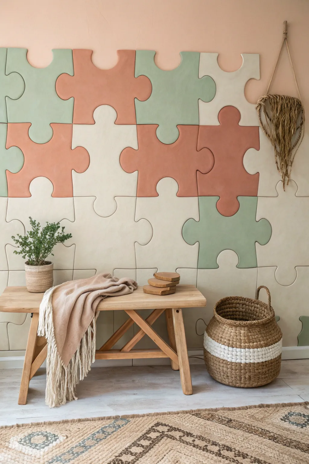 Transform your space with playful geometric puzzle pieces—perfect for creative vibes and minimalist charm!