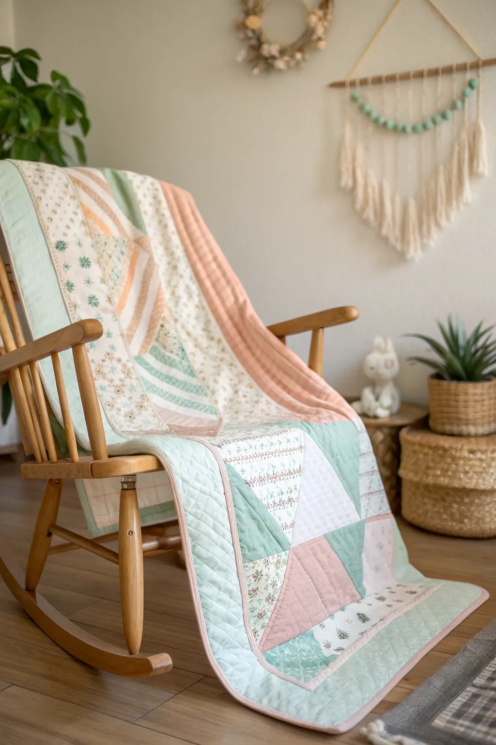 Wrap your little one in love with this easy-to-make, charming pastel baby quilt.