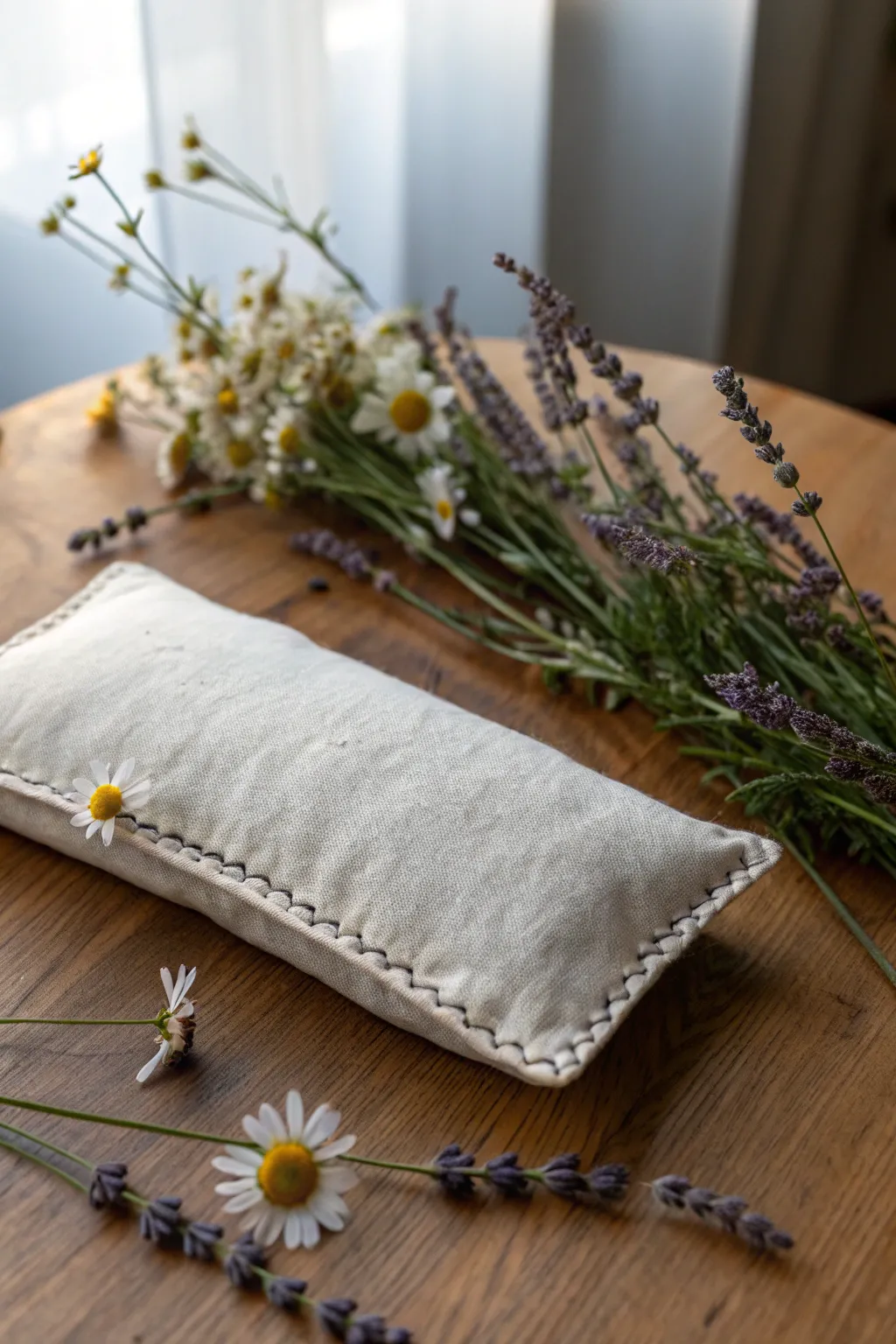 Embrace tranquility with a handcrafted eye pillow, infused with calming lavender and chamomile.