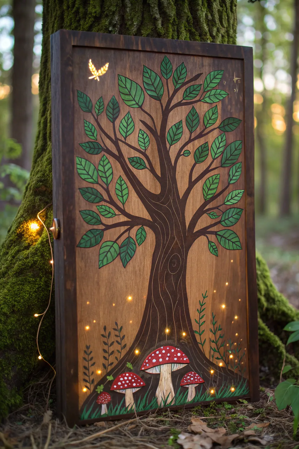 Bring the magic of the Enchanted Forest into your home with this stunning wood painting masterpiece.