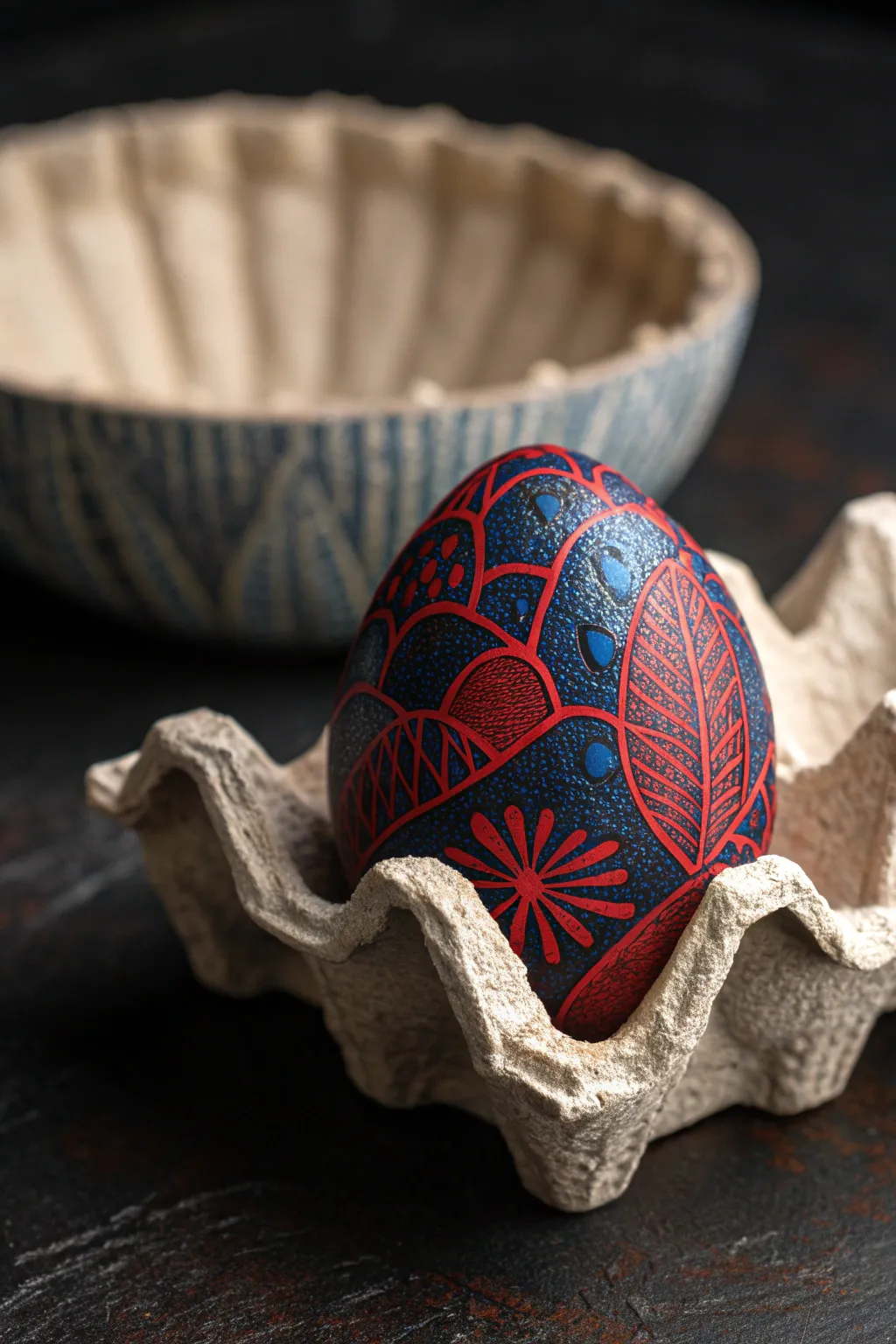 Craftsmanship meets protection: A stunning paper mache shield for your egg.