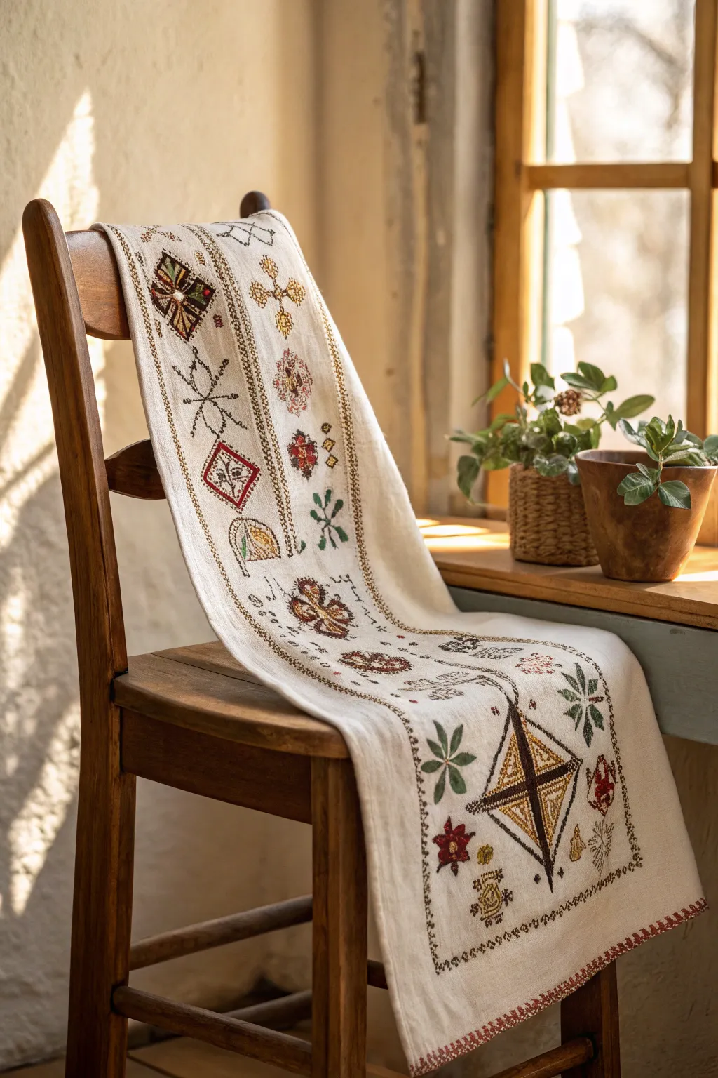Celebrate your heritage with beautifully embroidered cultural symbols on minimalist burp cloths, blending simplicity and natural beauty.