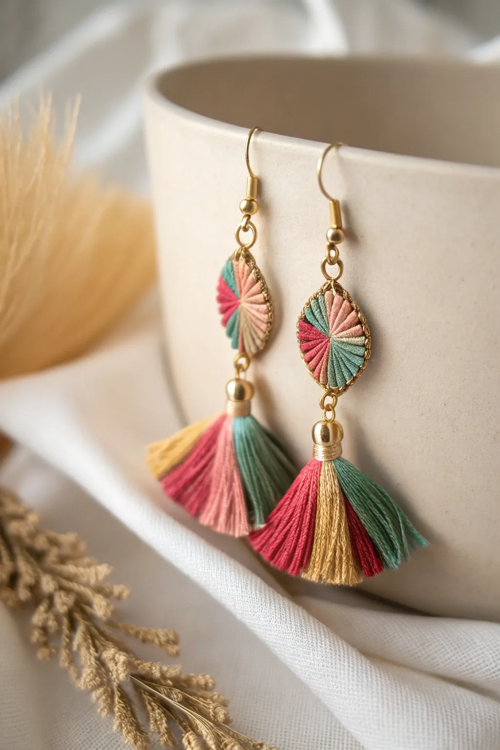 Embrace your creative side with these stunning embroidery floss earrings—where minimalist design meets boho charm.