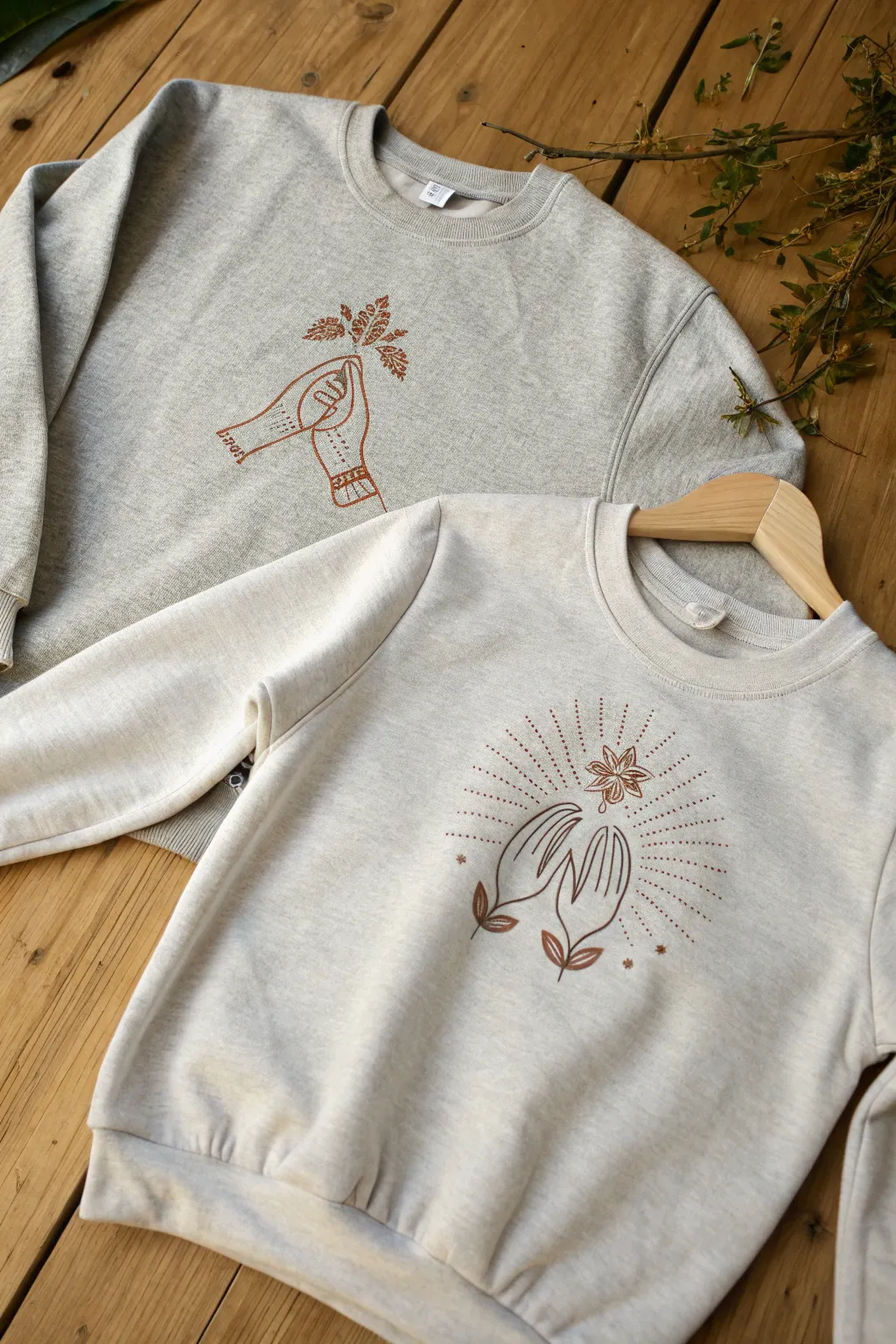 Celebrate your unique bond with matching embroidered sweatshirts—where simplicity meets heartfelt connection.