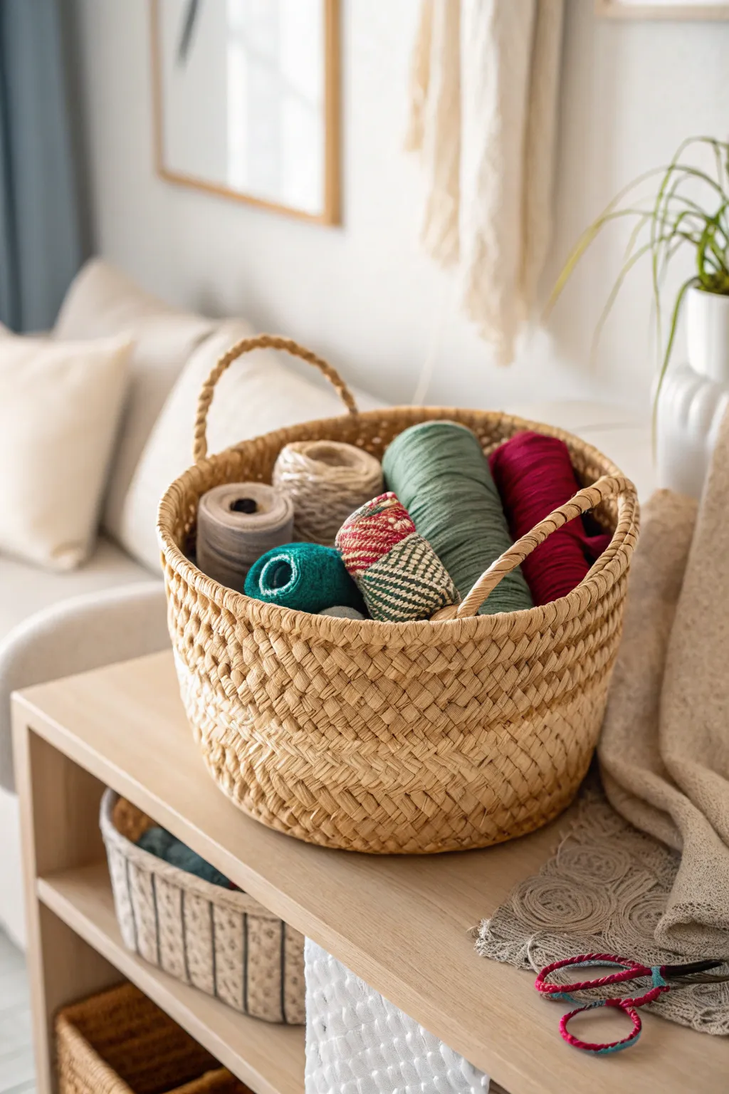 Embrace cozy creativity with this charming embroidery thread basket—where simplicity meets vibrant inspiration.