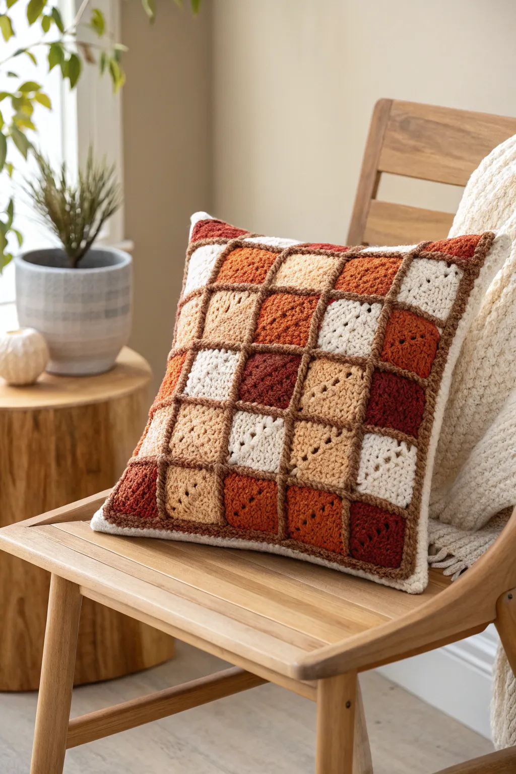 Elevate your autumn decor with the timeless charm of plaid crochet patterns.
