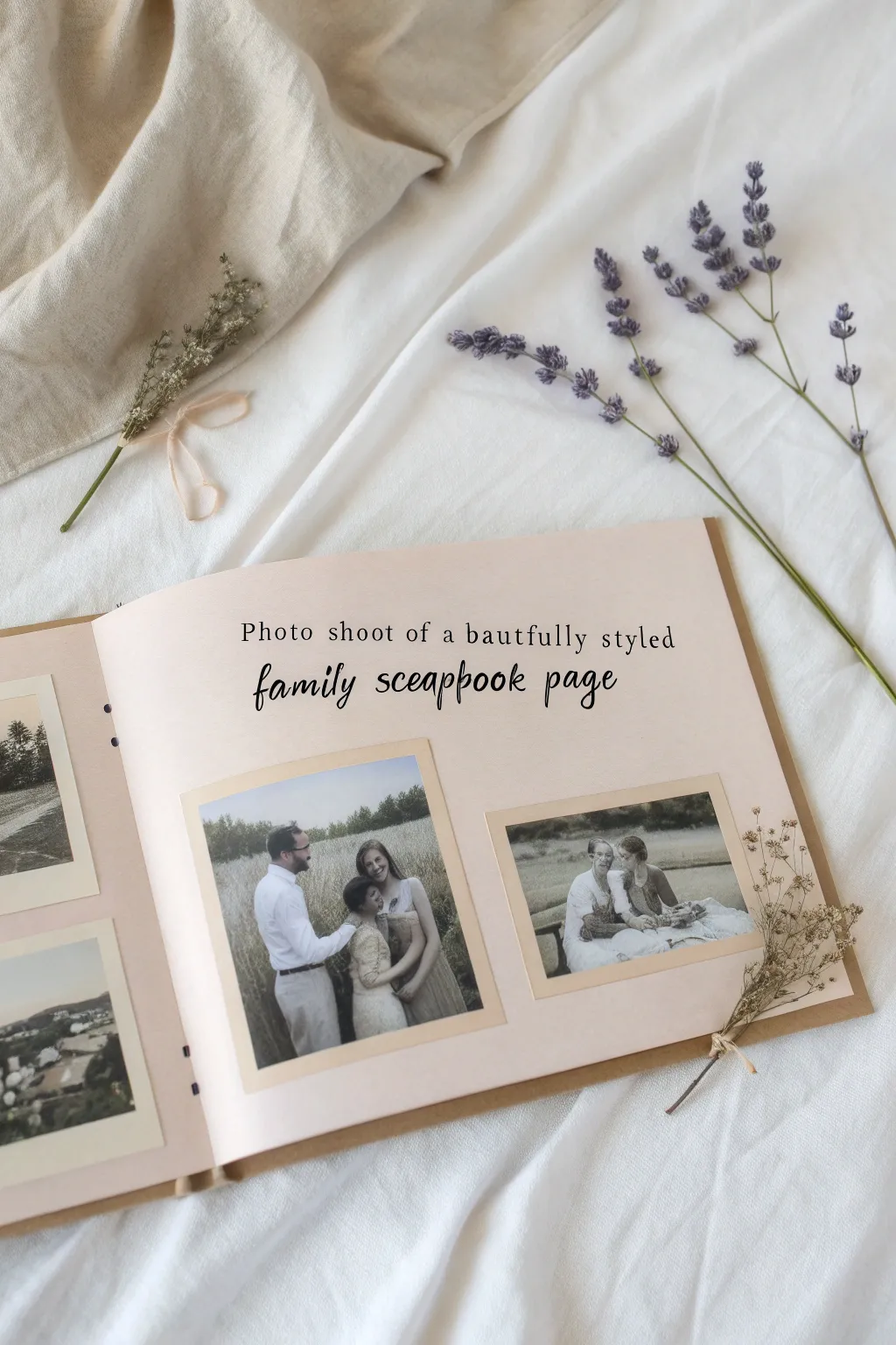 Capture cherished moments and values with a photo quote collage, bringing warmth and elegance to your family scrapbook.