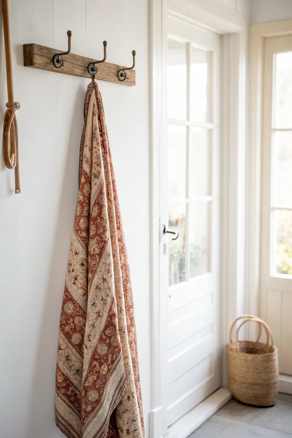 Elevate your crafting space into an artful display with minimalist fabric hanging solutions.