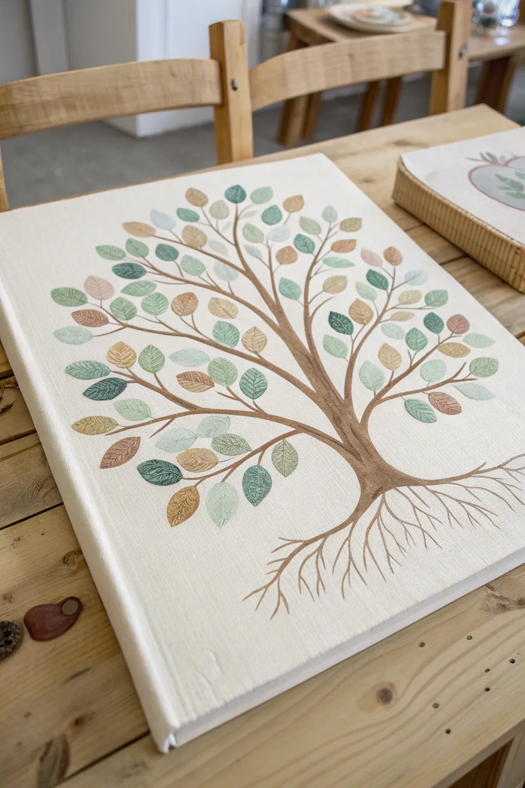 Celebrate family with a personal touch: a minimalist thumbprint family tree that beautifully combines simplicity and natural charm.