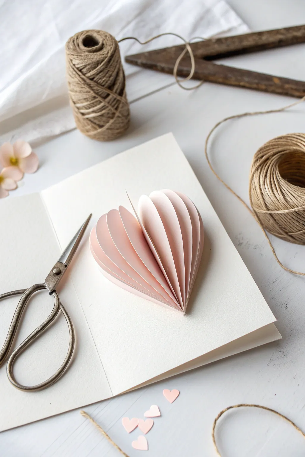 Craft a heartfelt surprise with minimalist elegance: Perfect pop-up cards for Valentine's Day.