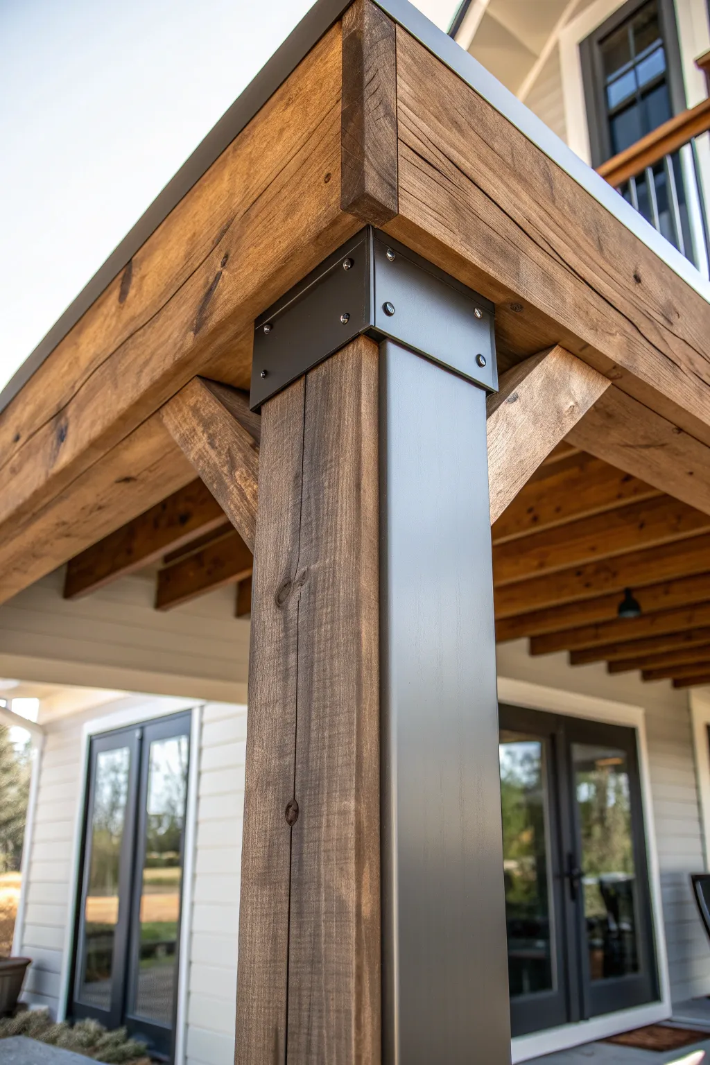 Crafted Contrast: Where Rustic Meets Modern on the Porch