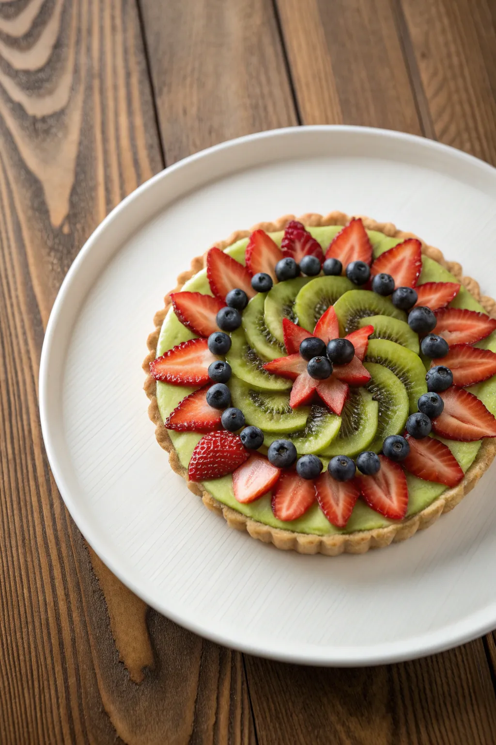 Artistry in Simplicity: Geometric Fruit Tart Masterpiece