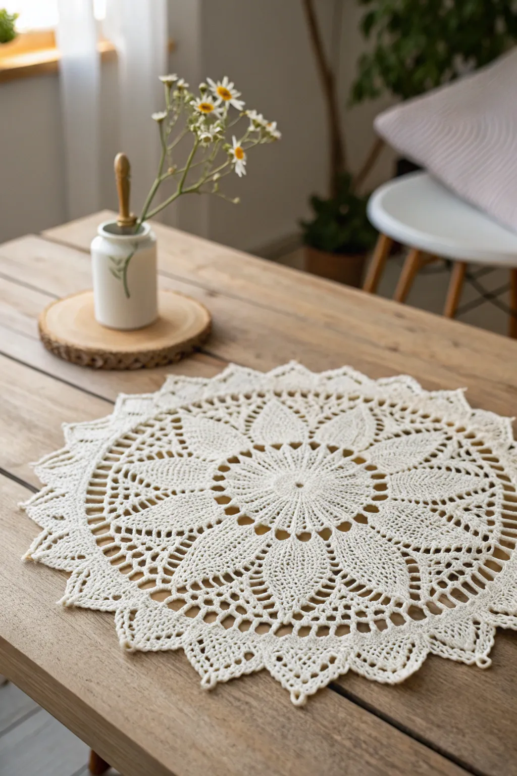 Embrace vintage charm with a beautifully crafted lace doily, perfect for adding a touch of elegance to any space.