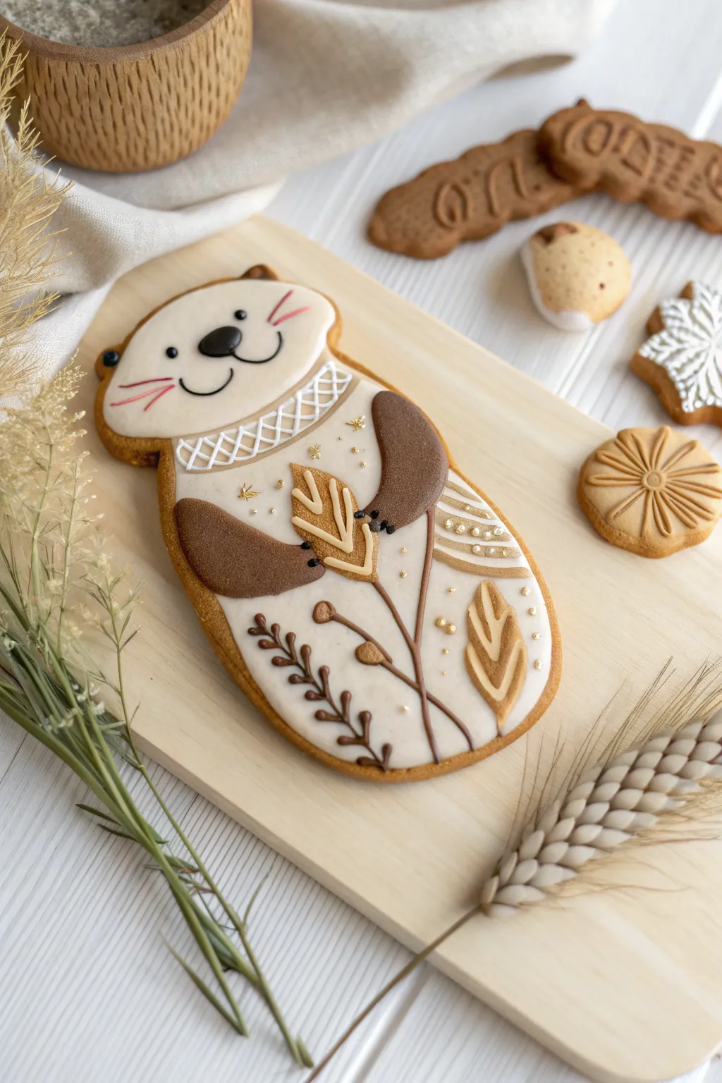 Otterly charming cookie art: a sweet treat with a playful twist!