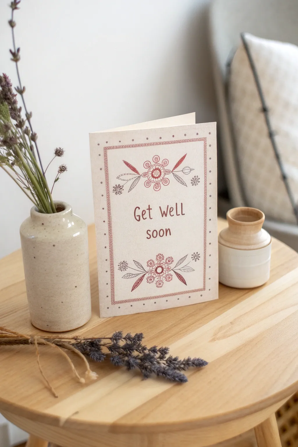 Stitched with Love: A heartfelt get well soon card, crafted with care and simplicity for Grandma.