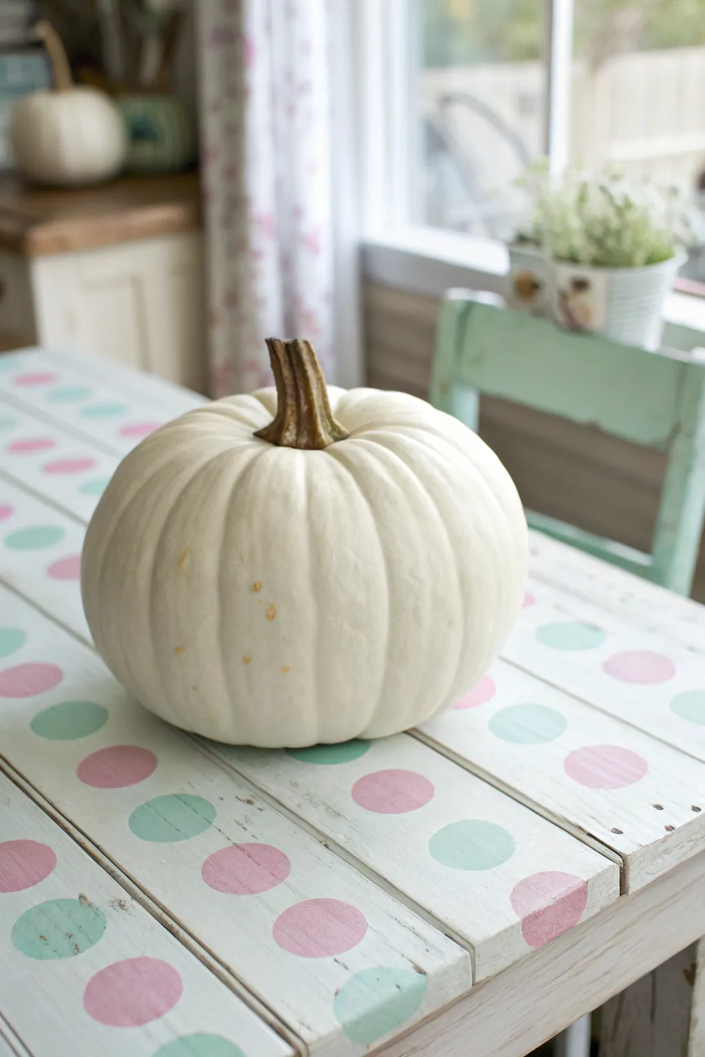 Add a touch of retro charm to your décor with pastel polka dot pumpkins!