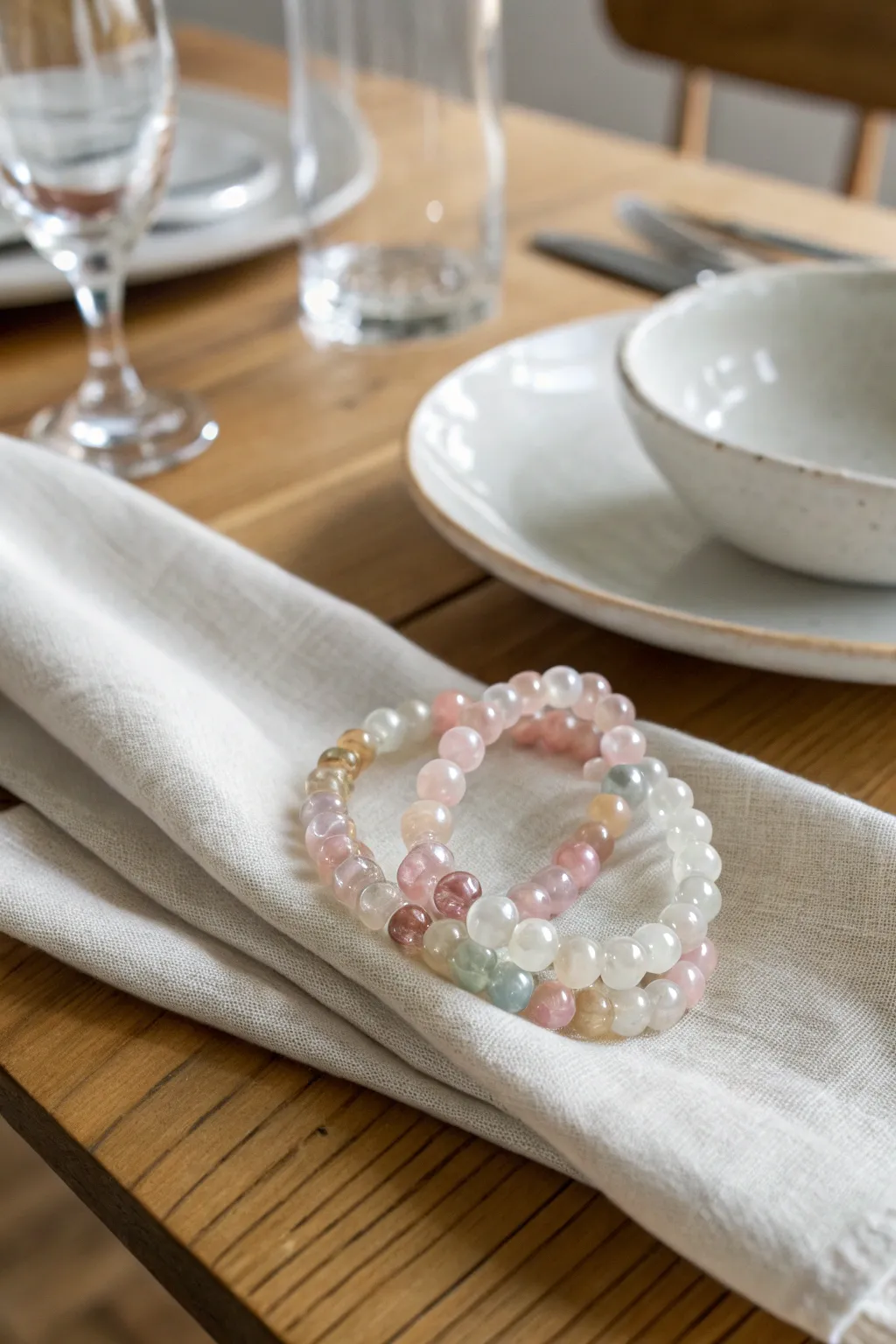 Elevate your dining experience with the effortless elegance of handcrafted beaded napkin rings.