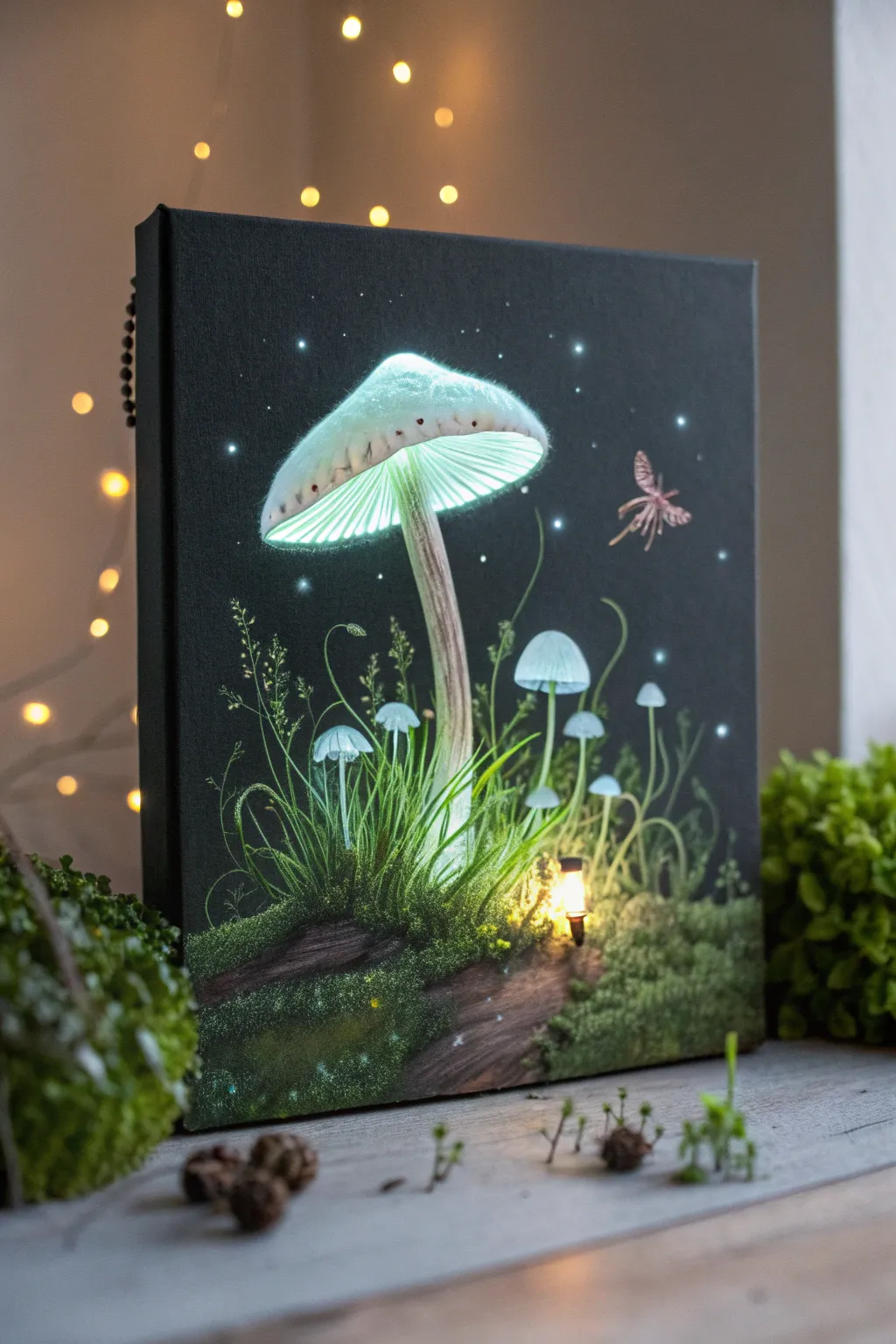 Bring a touch of enchantment to your space with this glowing fairy garden masterpiece.