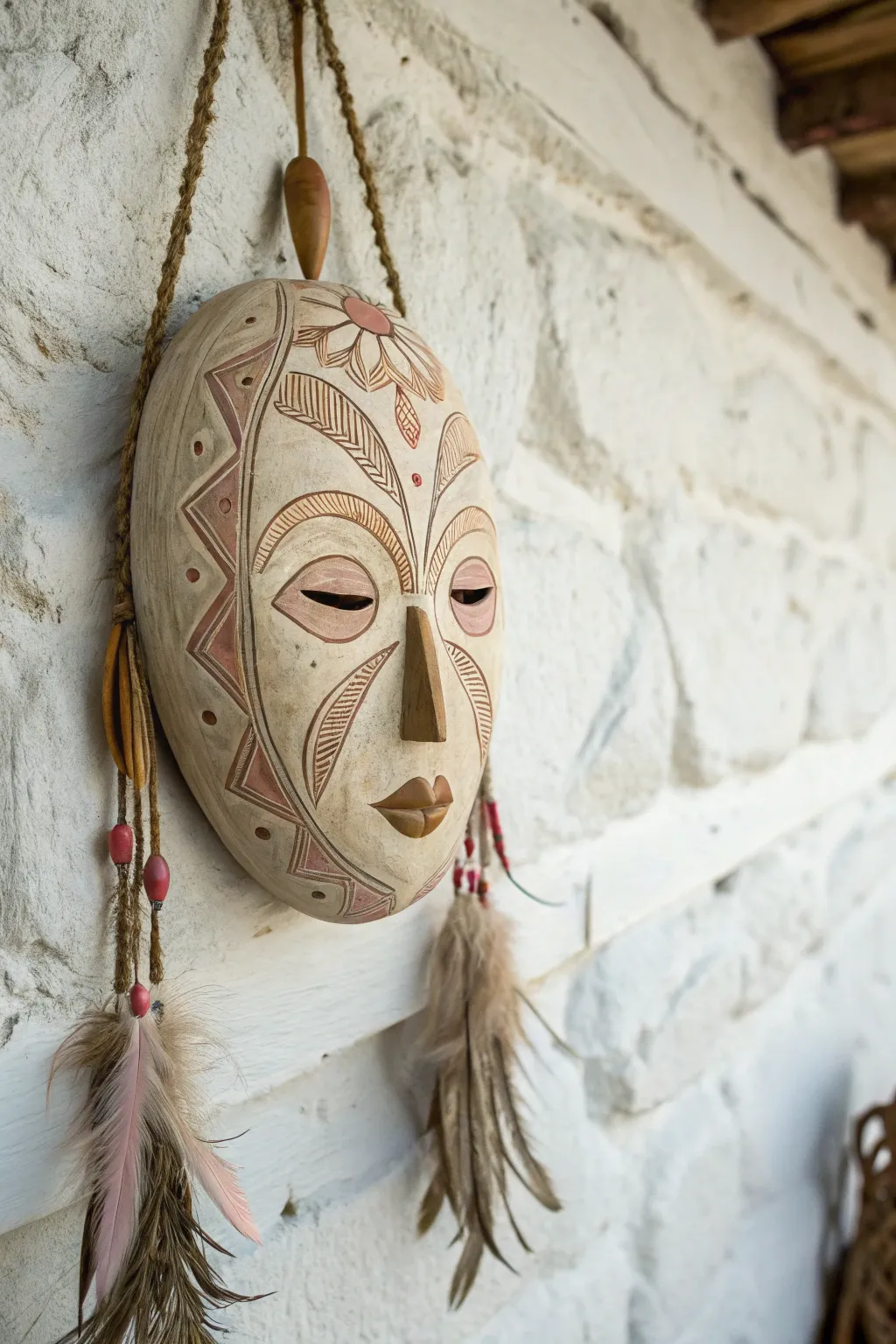Discover the art of gourd masks: a perfect blend of Scandinavian minimalism and boho charm.