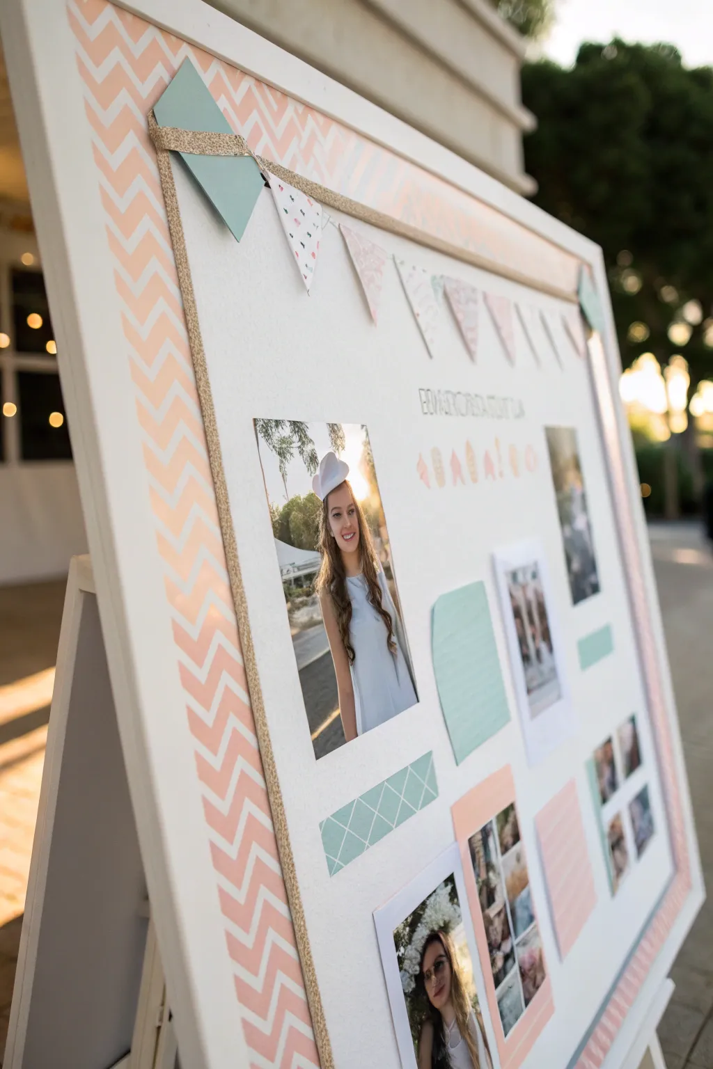 Elevate your graduation board with the artful touch of washi tape borders.
