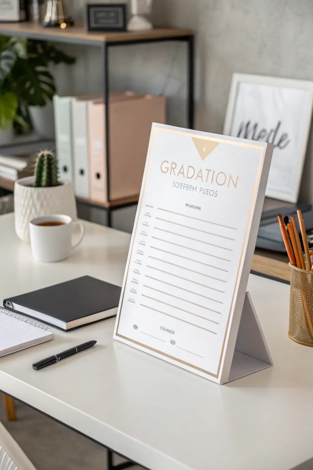 A minimalist signing board exuding sophistication.