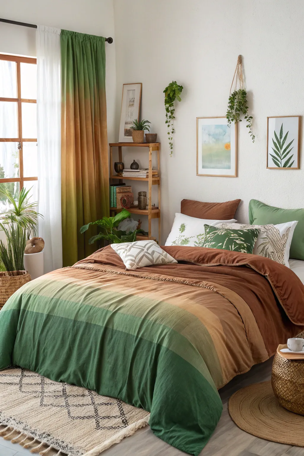 Ombre effects creating a visually captivating bedroom decor.