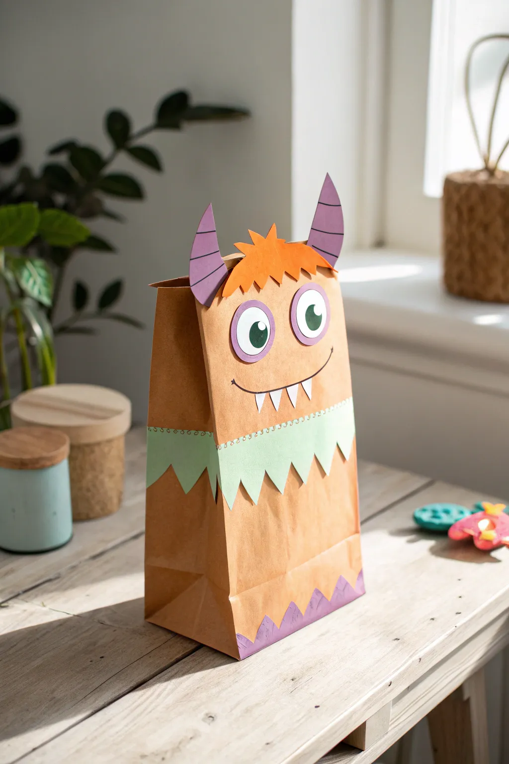 Unleash your creativity with these adorable paper bag monster puppets, perfect for a fun and imaginative Halloween craft session with kids!