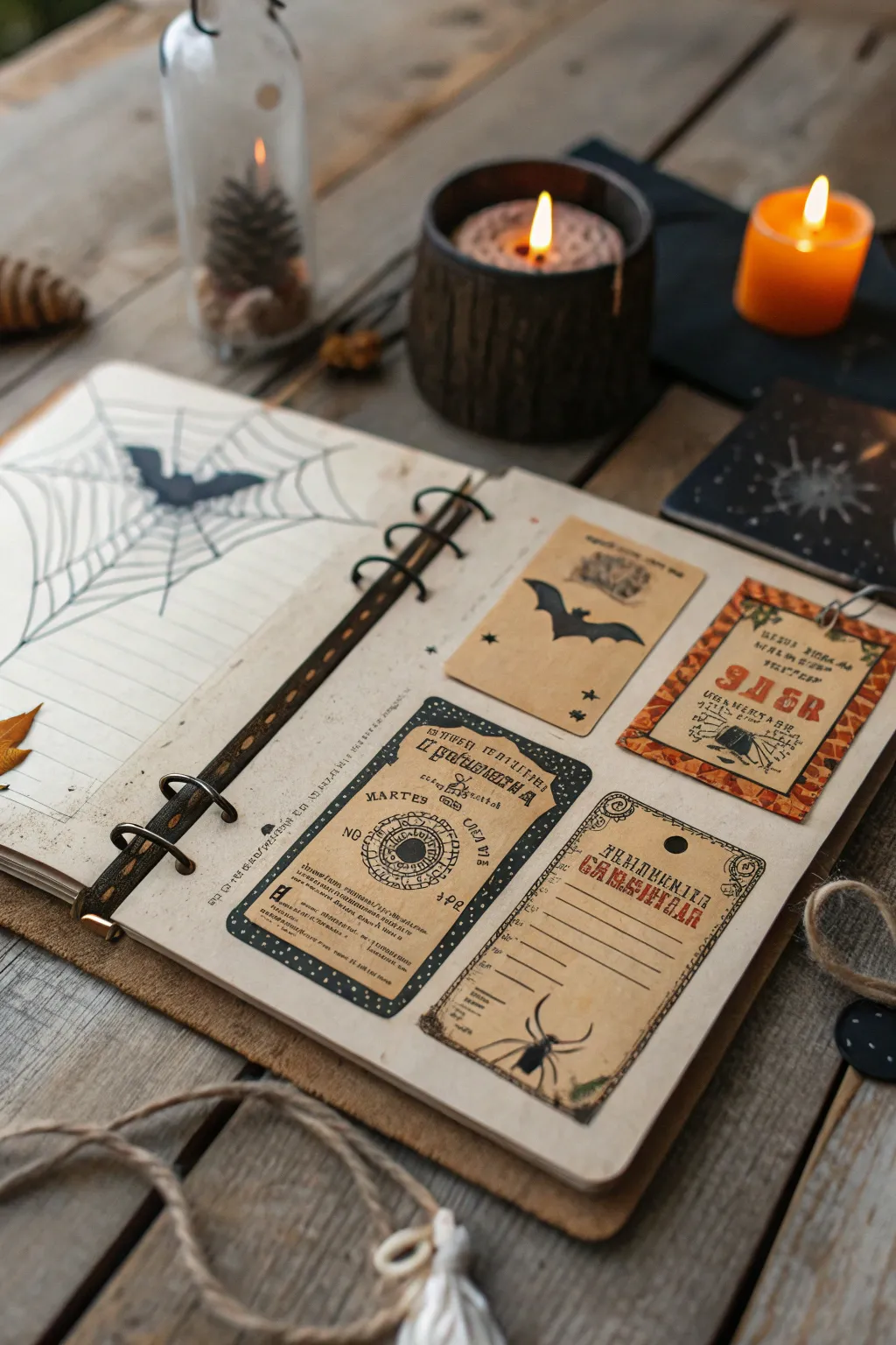 Craft your own spooky story with Halloween ephemera in a minimalist junk journal style.