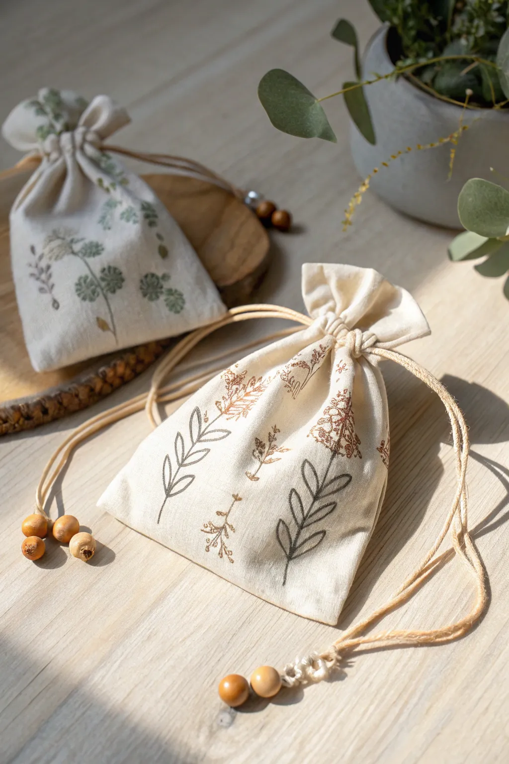 Organize with elegance: A handcrafted jewelry pouch that combines minimalist design with boho charm.