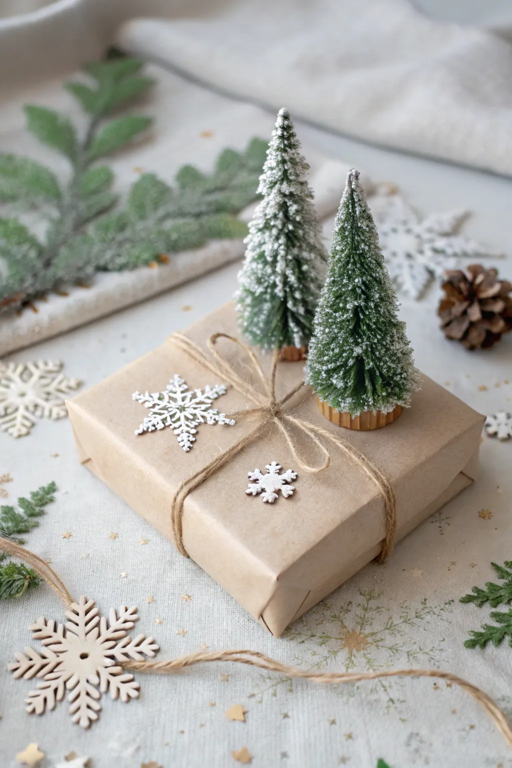 Transform your gift into a whimsical winter wonderland with this enchanting miniature scene. #HandmadeGiftIdeas #ScandinavianMinimalist