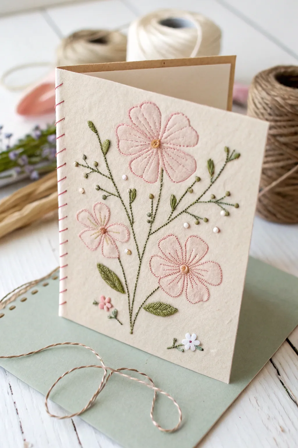 Crafted with Love: Add a cozy touch to your birthday greetings with elegant embroidery.