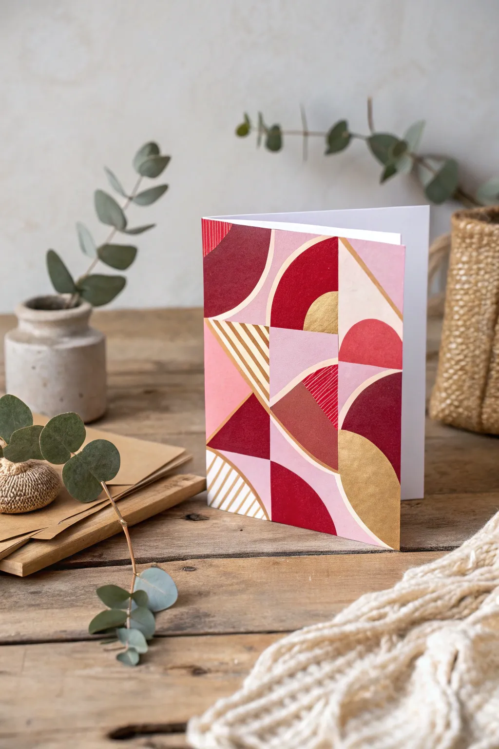 Unleash your creativity this Valentine's Day with a handmade abstract art card that speaks volumes through bold colors and unique design.