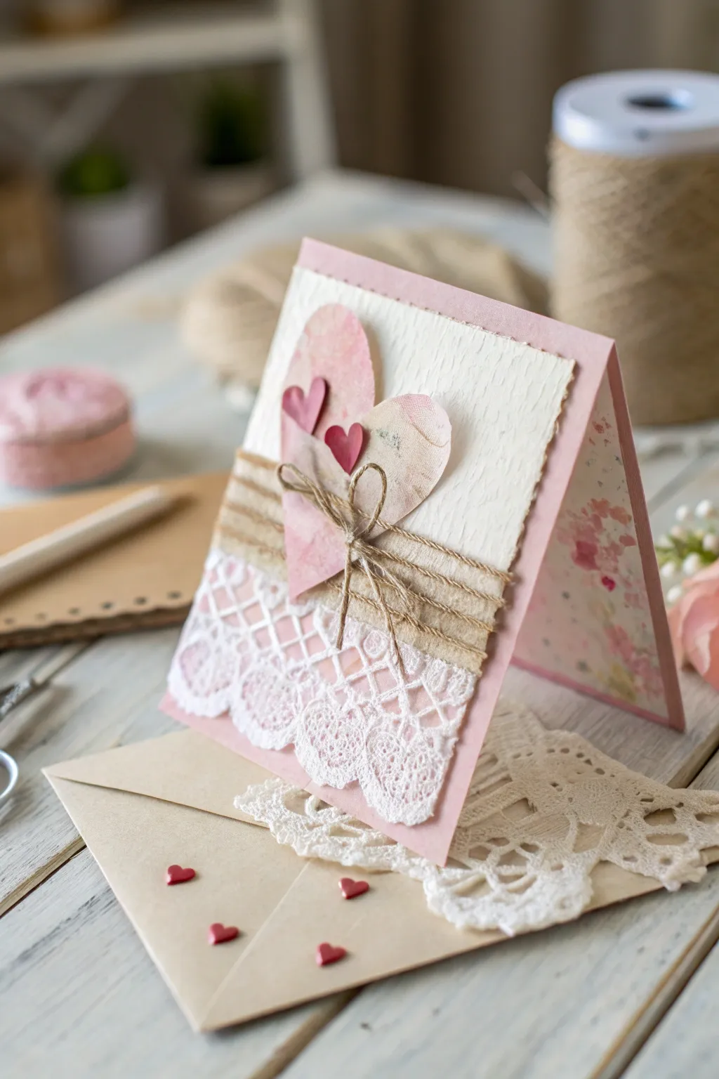 Celebrate love with the art of mixed media: a Valentine's card that speaks from the heart.