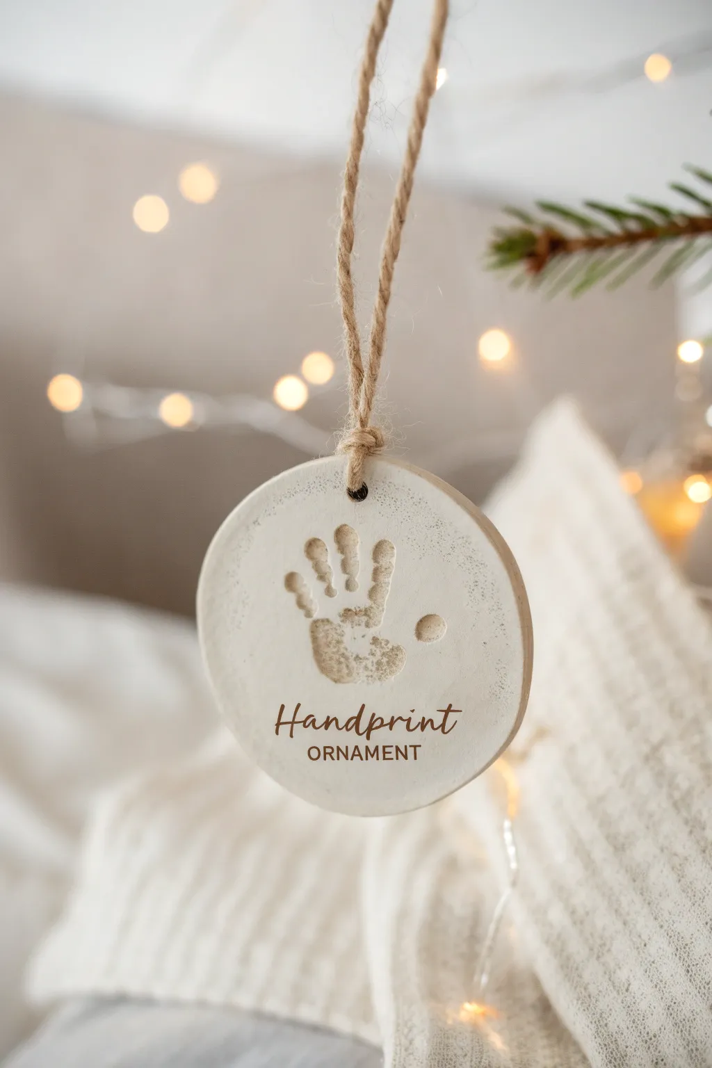Capture memories with a personalized handprint ornament—where simplicity meets heartfelt sentiment.