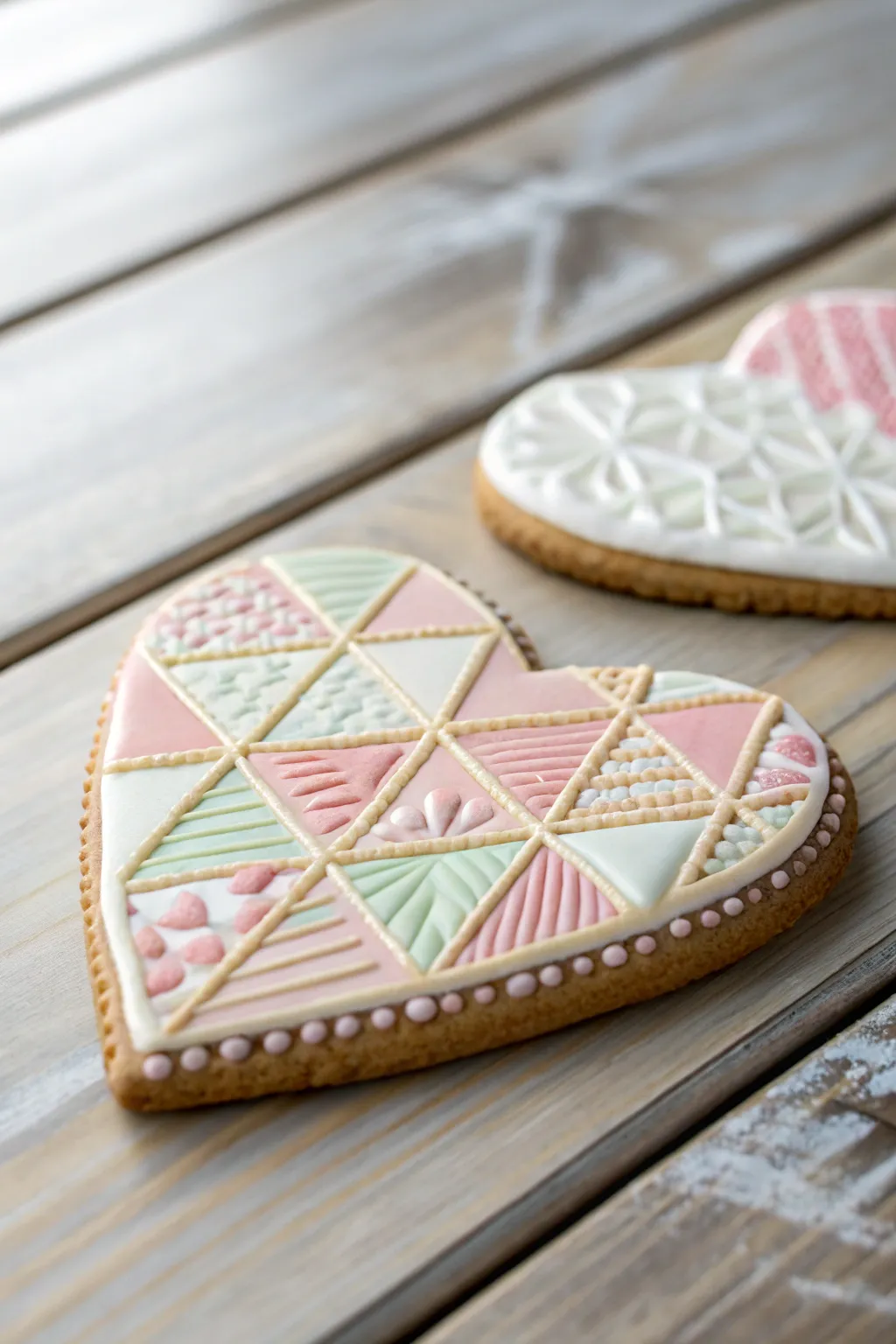 Modern Love: Geometric Heart Cookie Elegance