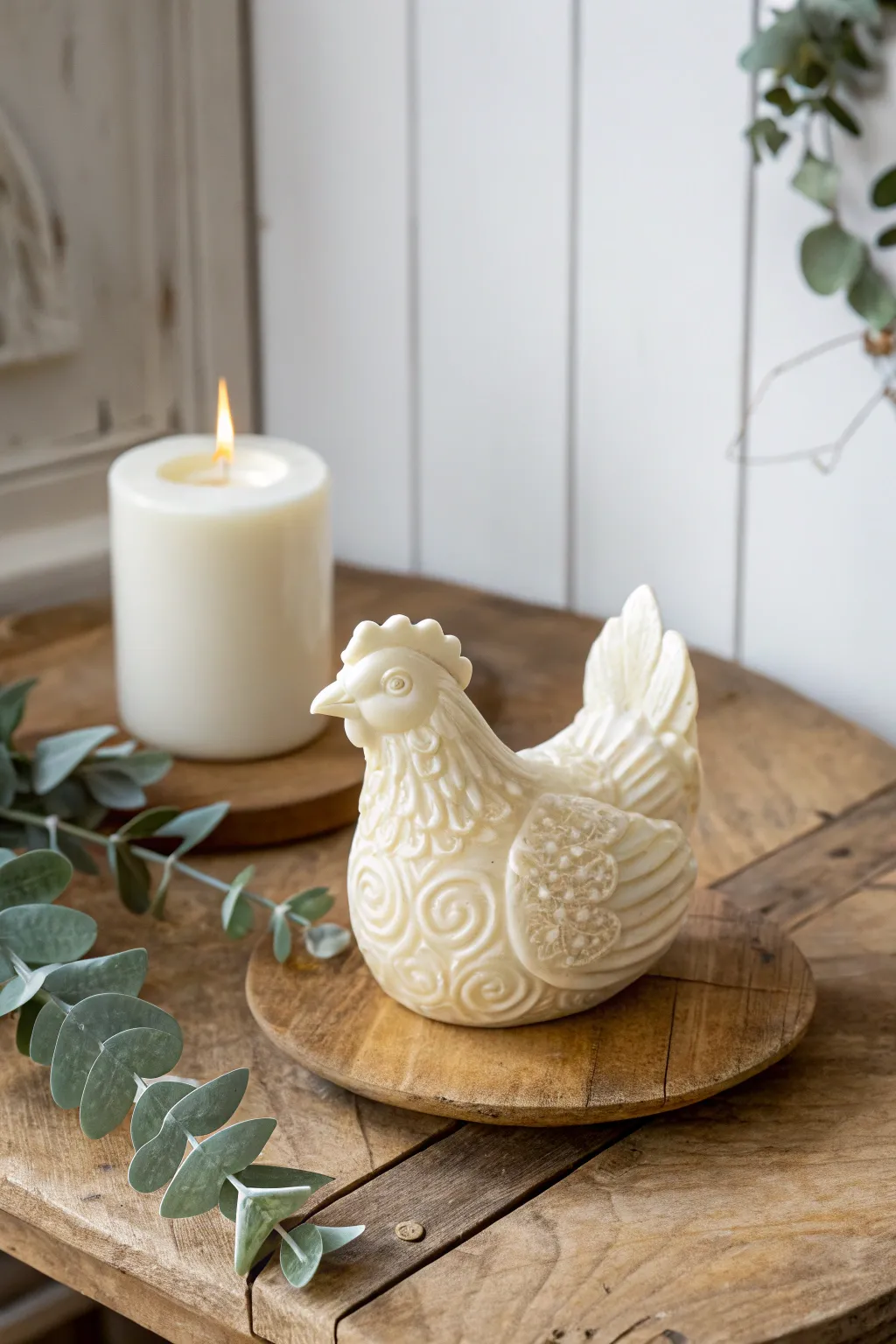 Illuminate your space with the artisanal charm of hen-shaped candles.