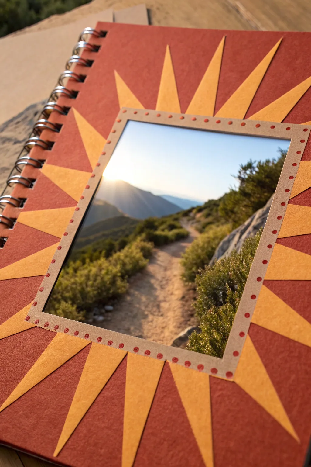 Capture your hiking memories with radiant sunburst designs—where craftsmanship meets nature's brilliance.